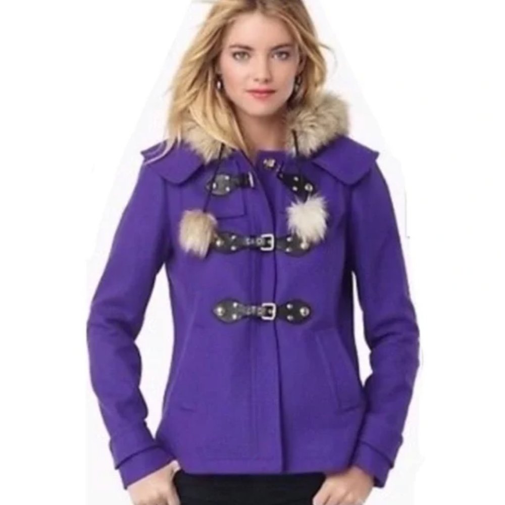 Juicy Couture | Iris Purple Pom Pom Coat Duffle | NWT |  Size: XS
